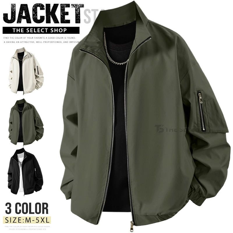 メンズ 60代 40代 ジャケット ビジネス 無地 ジップアップ スタンドカラー アウター メンズ ジャケット 秋服 30代 アウター 紳士(4)