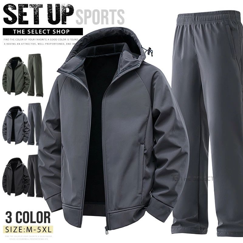 冬服 上下セット 防風 バイク 上下 キャンプ 2点セット トレッキング 登山ウェア 秋冬 防寒 マウンテン..