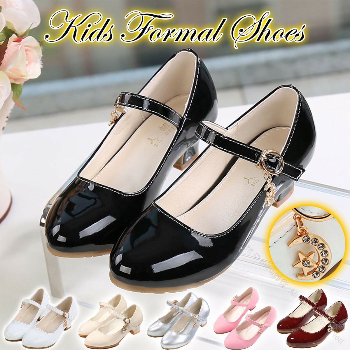 Formal Shoes - 女の子 シューズ 入学式 子供靴 フォーマル 子供 靴 可愛 結婚式 キッズ ピアノ発表会 卒業式 フォーマルシューズ フォーマル靴