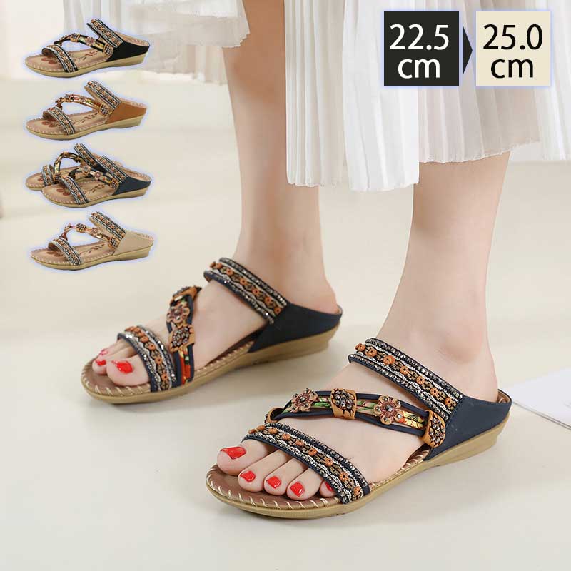 ビ ビーチサンダル レディース 夏用 レディース カジュアルサンダル 女性 ジュニア サンダル ローヒール 美脚 シューズ 編み込み