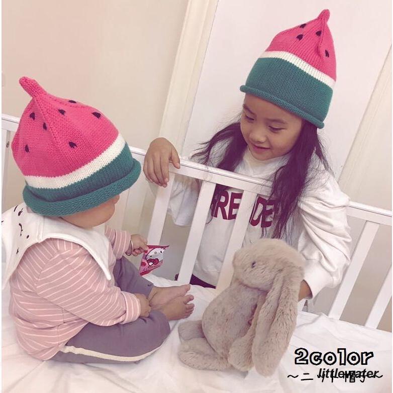 子供 すいか 子ども かわいい 果物 フルーツ おしゃれ とんがり 帽子 ニットキャップ スイカ ニット帽..