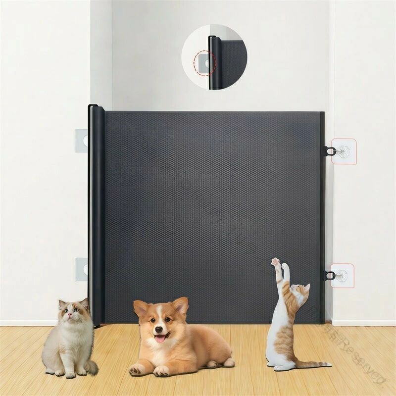 ロール ペットフェンス ロールタイプ ゲート 台所 伸縮 廊下 ワイド 犬 巻き取り式 ベビーゲート 階段 ..