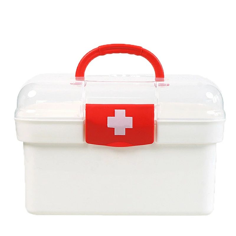 救急ボックス 小物 けが 家庭用 おしゃれ 小物入れ ボックス 薬収納 二層 救急箱 救急車デザイン 薬箱 応急手当 大容量 薬ケース