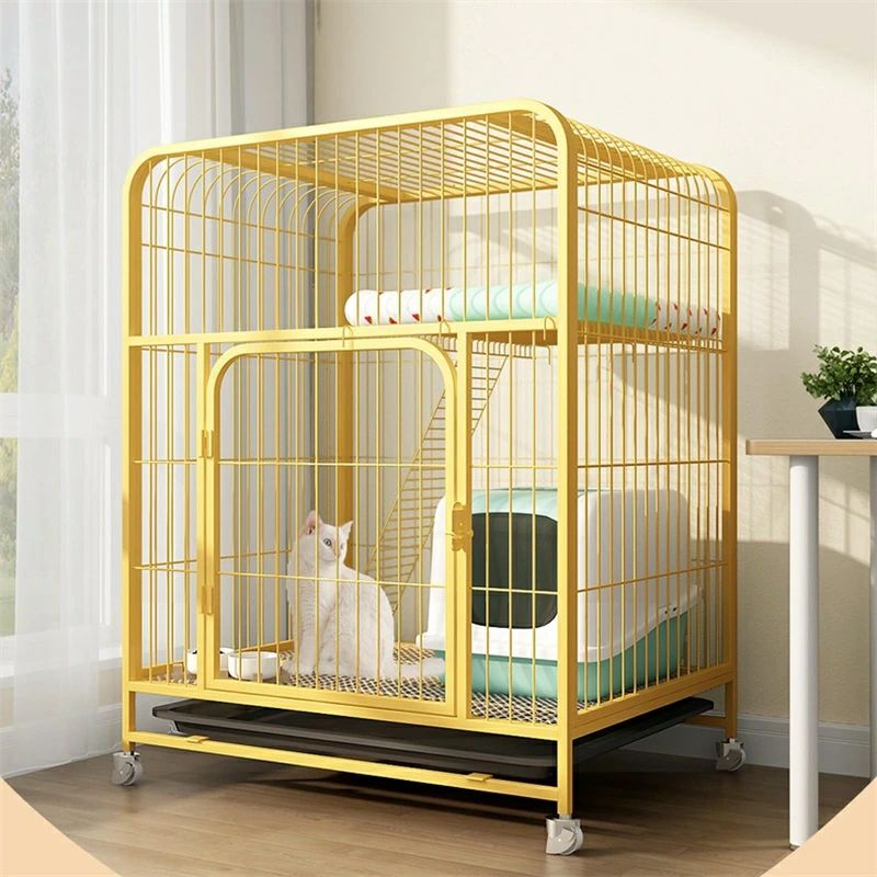 2層金属猫ケージ屋内猫エンクロージャ猫ベビーサークル金属小屋中小猫子猫キティ用
