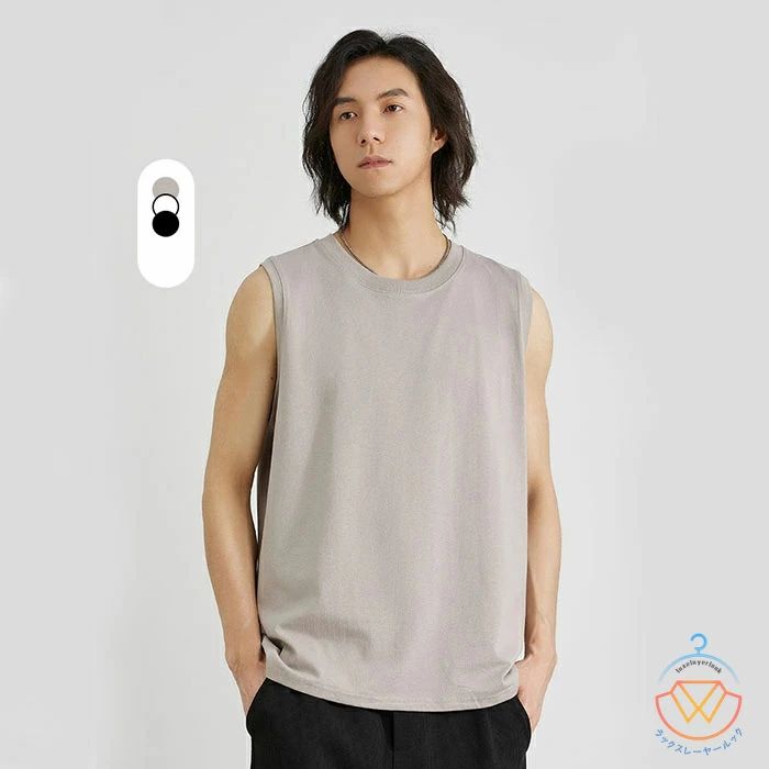 無地 黒 メンズ 3color 夏服 大きいサイズ tシャツ トレーニン 夏 白 ランニング 綿100% 春 タンクトップ ノースリーブ コットン