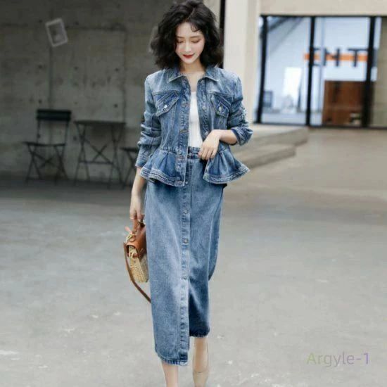 羽織 レディース ペプラム ジージャン ミモ ツーピース フロントボタン 上下セット Gジャン 2点セット ..