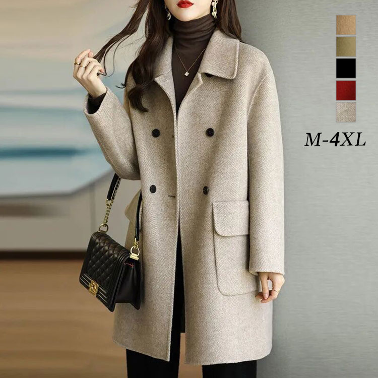 暖かい ゆったり チェスターコート カジ きれいめ レディース ミディアム丈 冬 ロング コート 秋 オーバーサイズ アウター 保温