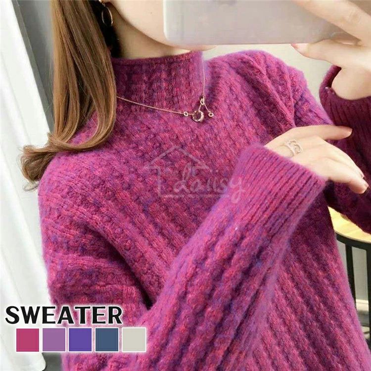 レディース ハイネック 秋冬 セーター トップス メリヤス 長袖 カットソー きれいめ 大 ゆったり おし..