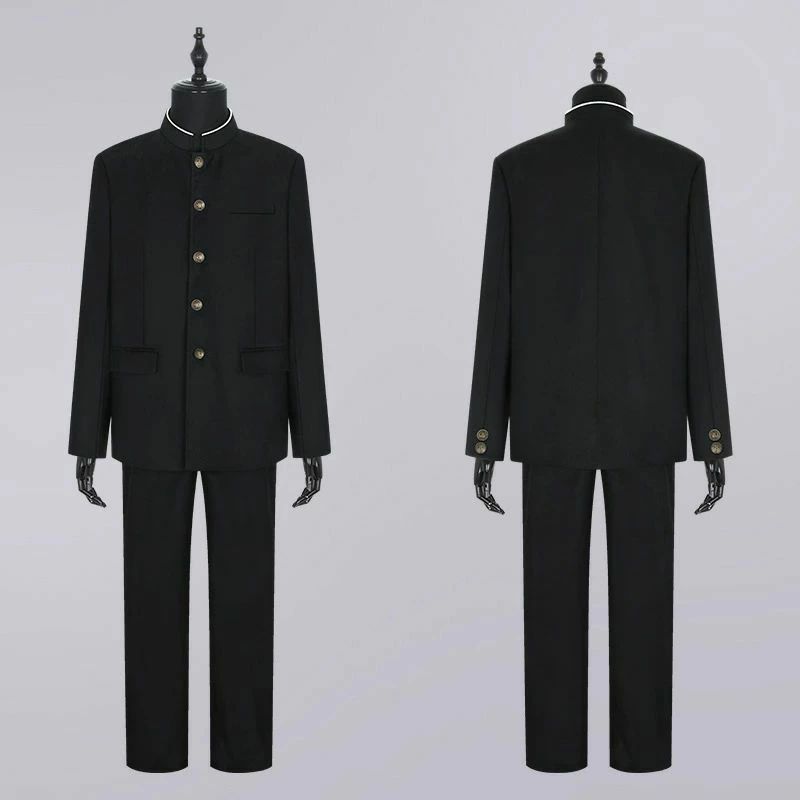 制服 メンズ 詰襟 黒 超黒ハイグレード 冬 ズボン 上着 上下セット 洗濯機丸洗い 形態安定 ラウ スリム..