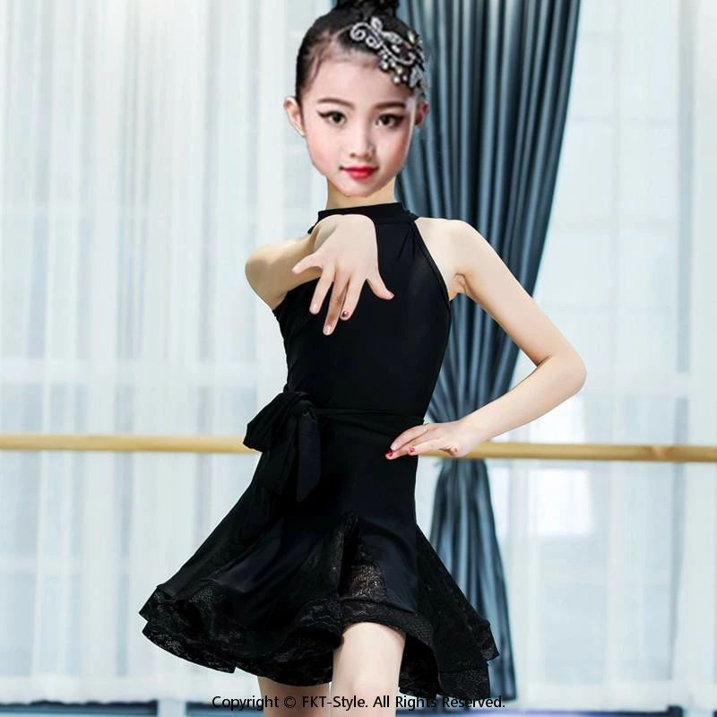 ラテンダンス 高伸縮性 衣装 女の子 スタンダード プロ仕様 ステージ衣装 検定用 発表会 競技会 キッズ レッスンウェア 練習着