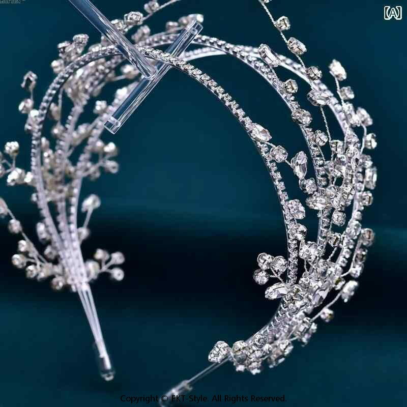 ラインストーン 髪飾り ヘッドドレス カチューシャ ハワイアン ウェディング 痛くない 披露宴 ビジュー..