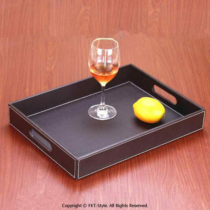 サイドテーブル リビング 収納 レザー調 トレイ 家庭用 多機能 木製 小物入れ ドリンクサービス 持ち手付き モ ホテル フルーツ