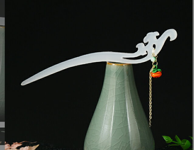 簪　かんざし　髪飾り　樹脂製　波　柿　かき