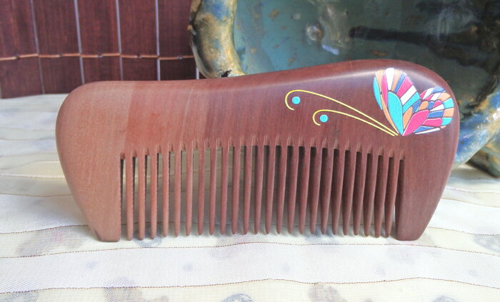 楠木製櫛　クシ　くし　櫛　　くすのき　蝶々の舞　　　つげ さらさら　コーム 静電気防止　クシ