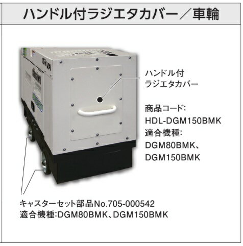 やまびこ 新ダイワ 可搬型ディーゼルエンジン発電機用 アクセサリー ハンドル付ラジエタカバー HDL-DGM..