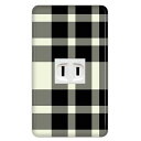 ドレスマ【1口用】チェック ギンガム タータン 【コスモシリーズワイド21対応】 コンセントカバー コンセントプレート スイッチカバー スイッチプレート おしゃれ デザイン 交換用 1口 2口 3口 5口 6口(3)