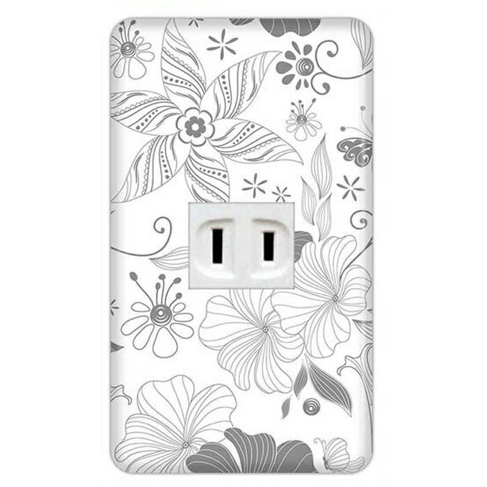 ドレスマ【1口用】フラワー 花 かわいい 【コスモシリーズワイド21対応】 コンセントカバー コンセントプレート スイッチカバー スイッチプレート おしゃれ デザイン 交換用 1口 2口 3口 5口 6口