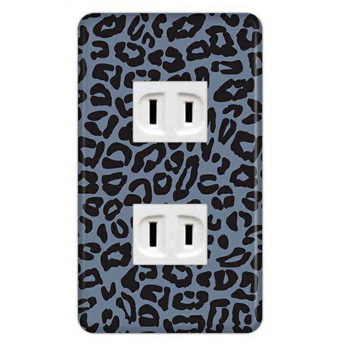 ドレスマ【2口用】アニマル 動物 どうぶつ レオパード 【コスモシリーズワイド21対応】 コンセントカバー コンセントプレート スイッチカバー スイッチプレート おしゃれ デザイン 交換用 1口 2口 3口 5口 6口
