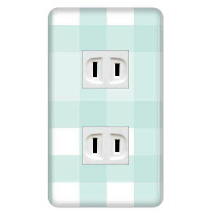 ドレスマ【2口用】チェック ギンガム タータン 【コスモシリーズワイド21対応】 コンセントカバー コンセントプレート スイッチカバー スイッチプレート おしゃれ デザイン 交換用 1口 2口 3口 5口 6口(3)