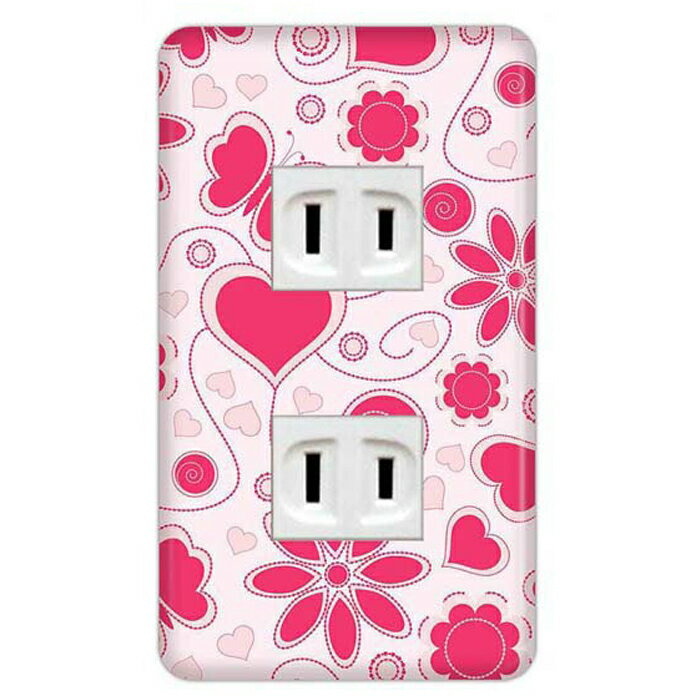 ドレスマ【2口用】ハート 愛 美しい 【コスモシリーズワイド21対応】 コンセントカバー コンセントプレート スイッチカバー スイッチプレート おしゃれ デザイン 交換用 1口 2口 3口 5口 6口(3)