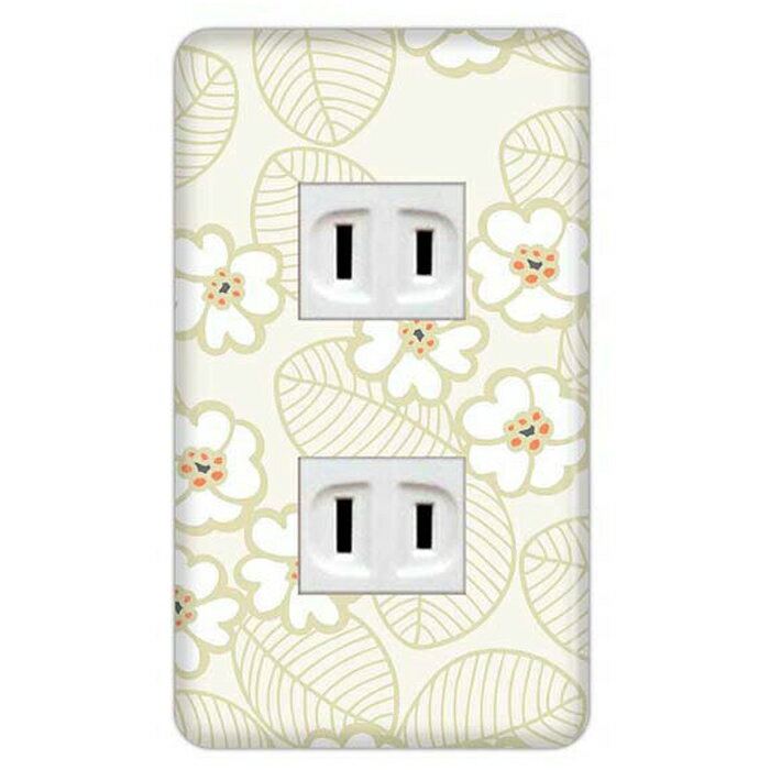 ドレスマ【2口用】フラワー 花 かわいい 【コスモシリーズワイド21対応】 コンセントカバー コンセントプレート スイッチカバー スイッチプレート おしゃれ デザイン 交換用 1口 2口 3口 5口 6口