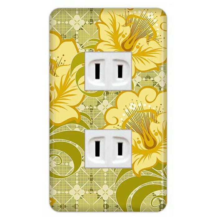 ドレスマ【2口用】フラワー 花 かわいい 【コスモシリーズワイド21対応】 コンセントカバー コンセントプレート スイッチカバー スイッチプレート おしゃれ デザイン 交換用 1口 2口 3口 5口 6口