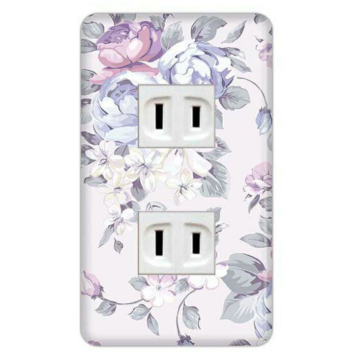 ドレスマ【2口用】フラワー 花 かわいい 【コスモシリーズワイド21対応】 コンセントカバー コンセントプレート スイッチカバー スイッチプレート おしゃれ デザイン 交換用 1口 2口 3口 5口 6口