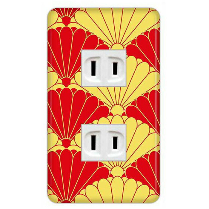 ドレスマ【2口用】和柄 和風 日本 【コスモシリーズワイド21対応】 コンセントカバー コンセントプレート スイッチカバー スイッチプレート おしゃれ デザイン 交換用 1口 2口 3口 5口 6口