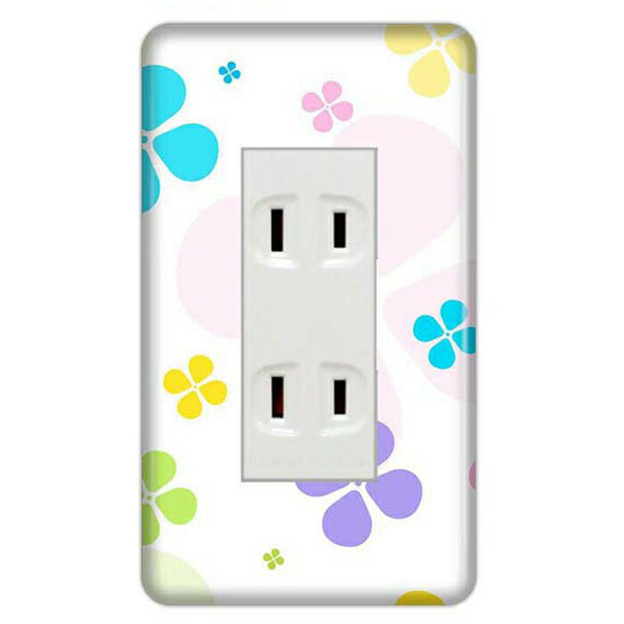 ドレスマ【3口用】フラワー 花 かわいい 【コスモシリーズワイド21対応】 コンセントカバー コンセントプレート スイッチカバー スイッチプレート おしゃれ デザイン 交換用 1口 2口 3口 5口 6口