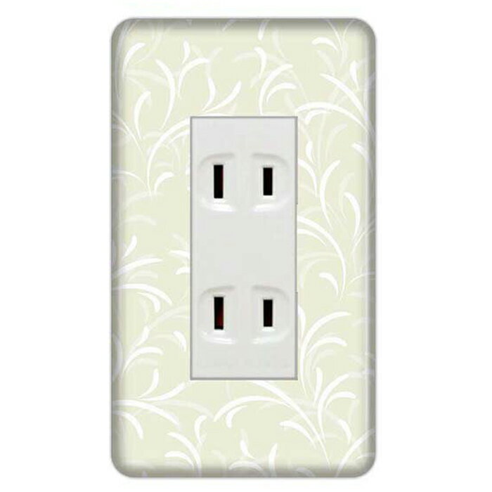 ドレスマ【3口用】リーフ 葉っぱ 草木 【コスモシリーズワイド21対応】 コンセントカバー コンセントプ..