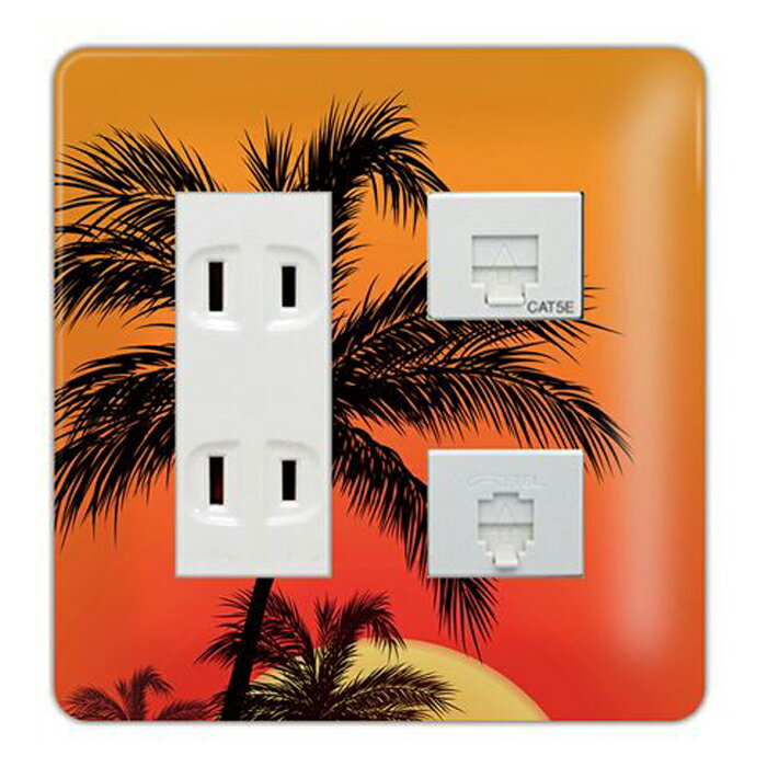 ドレスマ【5口用】サマー 海 真夏 ビーチ 【コスモシリーズワイド21対応】 コンセントカバー コンセントプレート スイッチカバー スイッチプレート おしゃれ デザイン 交換用 1口 2口 3口 5口 6口