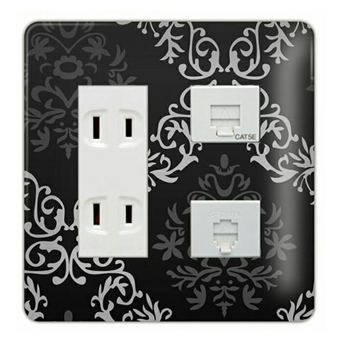 ドレスマ【5口用】ダマスク エレガント 高級感 北欧 【コスモシリーズワイド21対応】 コンセントカバー コンセントプレート スイッチカバー スイッチプレート おしゃれ デザイン 交換用 1口 2口 3口 5口 6口