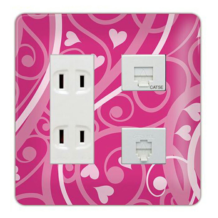 ドレスマ【5口用】ハート 愛 美しい 【コスモシリーズワイド21対応】 コンセントカバー コンセントプレート スイッチカバー スイッチプレート おしゃれ デザイン 交換用 1口 2口 3口 5口 6口(3)