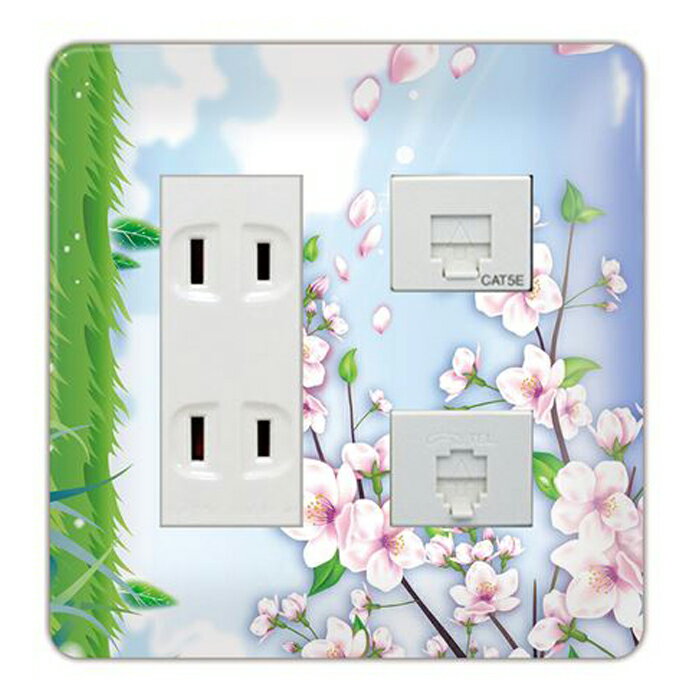 ドレスマ【5口用】フラワー 花 かわいい 【コスモシリーズワイド21対応】 コンセントカバー コンセントプレート スイッチカバー スイッチプレート おしゃれ デザイン 交換用 1口 2口 3口 5口 6口