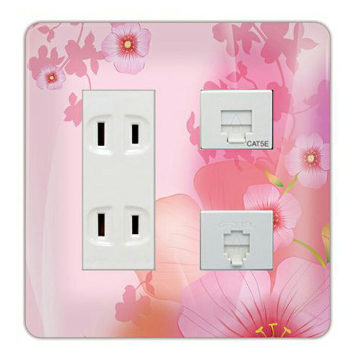 ドレスマ【5口用】フラワー 花 かわいい 【コスモシリーズワイド21対応】 コンセントカバー コンセントプレート スイッチカバー スイッチプレート おしゃれ デザイン 交換用 1口 2口 3口 5口 6口