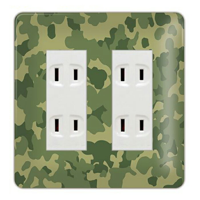 ドレスマ【6口用】カモフラージュ 迷彩 ミリタリー 【コスモシリーズワイド21対応】 コンセントカバー コンセントプレート スイッチカバー スイッチプレート おしゃれ デザイン 交換用 1口 2口 3口 5口 6口