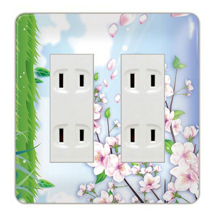 ドレスマ【6口用】フラワー 花 かわいい 【コスモシリーズワイド21対応】 コンセントカバー コンセントプレート スイッチカバー スイッチプレート おしゃれ デザイン 交換用 1口 2口 3口 5口 6口