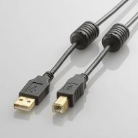 【代引不可】【エレコム】【ELECOM】ノイズに強いフェライトコア付き【USB2.0】【ケーブル】[1.0m] U2C-BF10BK