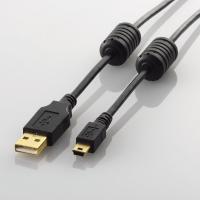 【代引不可】【エレコム】【ELECOM】フェライトコア付き【USB2.0】【ケーブル】[1.5m] U2C-MF15BK