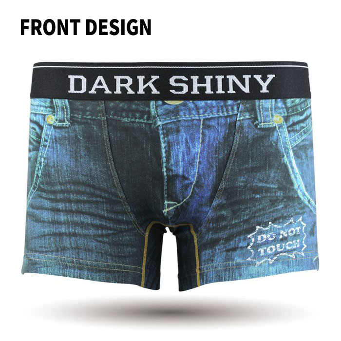 メンズボクサーパンツDARKSHINYDamagejeansRealPrinting人気メンズ男性下着アンダーウェアパンツインナーメンズ下着プレゼントダークシャイニーHOOR13