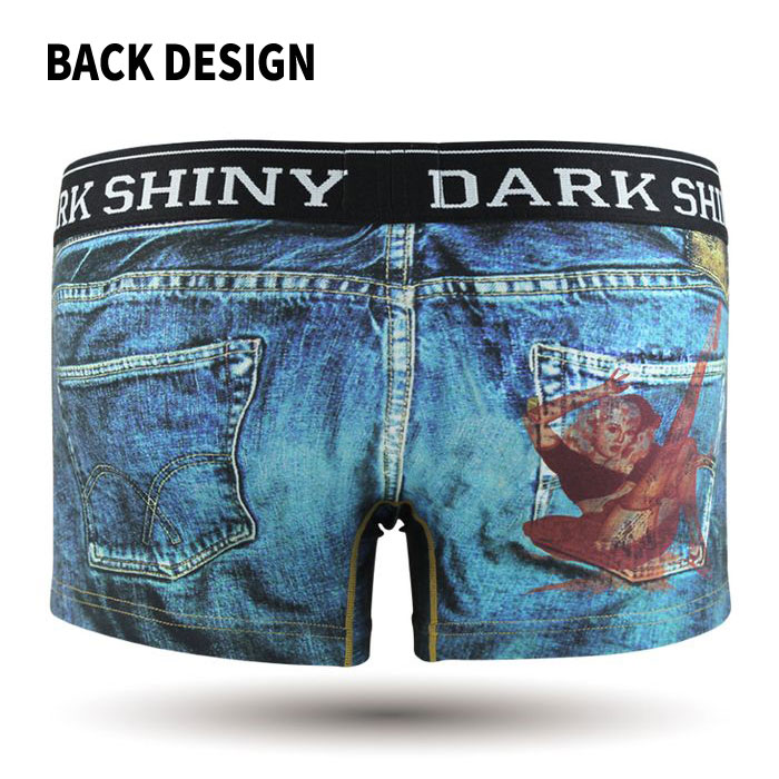 メンズボクサーパンツDARKSHINYDamagejeansRealPrinting人気メンズ男性下着アンダーウェアパンツインナーメンズ下着プレゼントダークシャイニーHOOR13