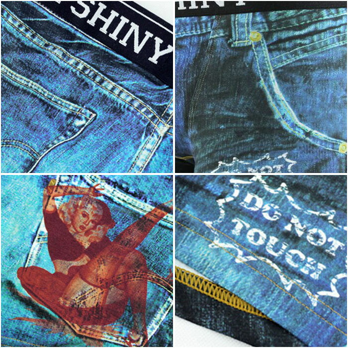 メンズボクサーパンツDARKSHINYDamagejeansRealPrinting人気メンズ男性下着アンダーウェアパンツインナーメンズ下着プレゼントダークシャイニーHOOR13