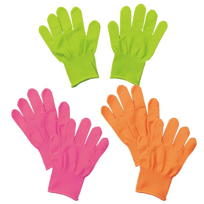 カラーライト手袋 蛍光カラー ネオンカラー カラー手袋 応援 目立つ 運動会 伸縮性 子供用サイズ アー..