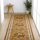 【代引不可】カーペット ラグ 廊下敷き 約79×340cm ナイロンカーペット 花柄 撥水加工 79cm幅 速乾 エレガント インテリア 廊下カーペット IKEHIKO HSKY79340