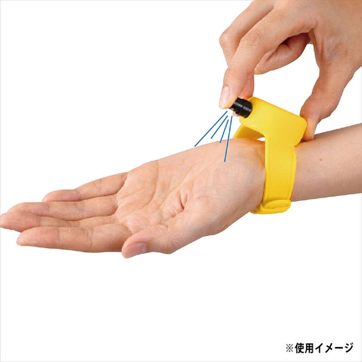 消毒液用リストバンド イエロー 15ml ミニサイズ 腕時計型リストバンド ウォッチ型...