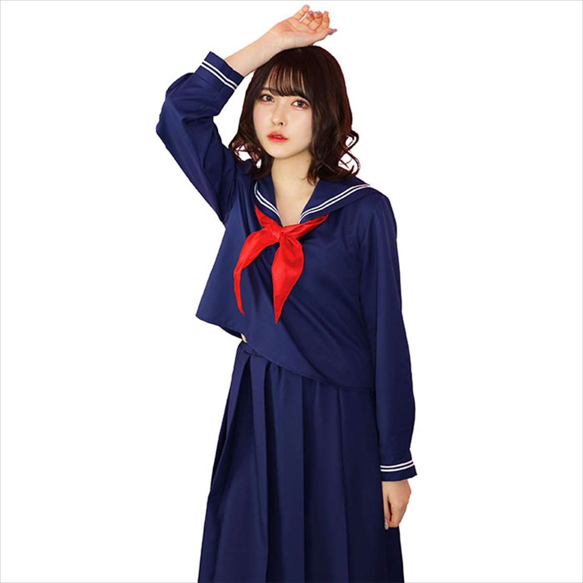 TG スケバンセーラー セーラー服 ロングスカート 制服 女子高生 学生 レディースサイズ コスチューム コスプレ 衣装 仮装 変装 クリアストーン 4560320897132