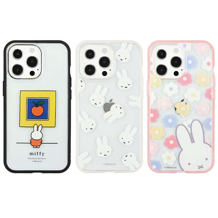 iPhone13Pro iPhone6.1インチ トリプルカメラ 3眼モデル 対応 ケース カバー IIIIfit clear イーフィットクリア ミッフィー Miffy ハイブリッドケース スマートフォンケース グルマンディーズ MF-215