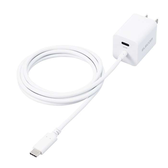 【あす楽】【代引不可】USB Type-C 充電器 PD 対応 最大出力20W Type C ケーブル ホワイト 一体型 1.5m iPhone iPad Pro Air Galaxy Xperia AQUOS Android 各種 他対応 軽量 エレコム MPA-ACCP37WH