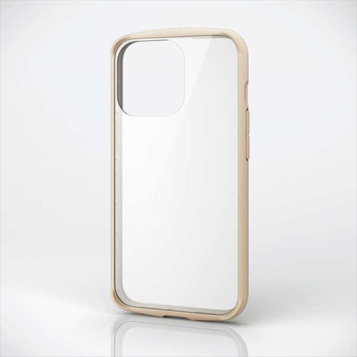 【代引不可】iPhone13 Pro (6.1インチ3眼モデル) ケース カバー アイボリー ハイブリッドケース TOUGH SLIM LITE フレームカラー 背面ガラス エレコム PM-A21CTSLFCGIV