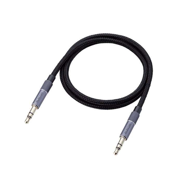 【代引不可】ステレオミニプラグ AUX オーディオケーブル φ3.5mm 50cm 高耐久 ブラック【 イヤホンジャック付き iPod iPhone iPad Android ヘッドホン 車 各種対応 】 エレコム AX-35MA05BK 2